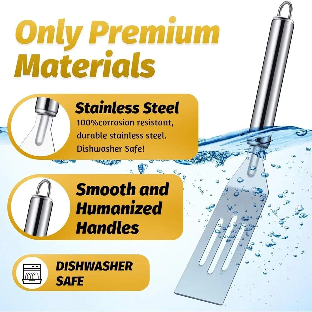5 Pcs Mini Spatula Set for Desserts Brownies, Slotted, Steel | Stainless Steel